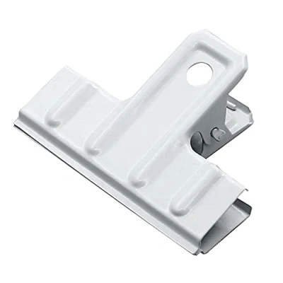 Image of Coideal White Metal Bull Clips 10 Pack 3 Inch Long Large Binder Paper Clamps for Food Bags, Office &amp; Home Kitchen (77 mm)