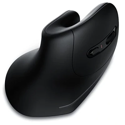Image of CSL Ergonomic wireless vertical mouse for right handed users, Bluetooth, 1000 2400 DPI, 8 buttons, against arm/tennis elbow (RSI syndrome), compatible with PC, computer, laptop, Mac, black