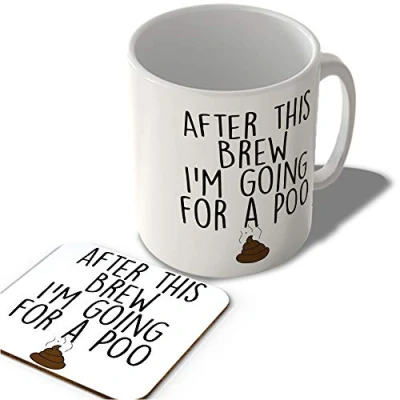 Image of McMug After This Brew I&#039;m Going for a Poo Mug and Coaster Set, Ceramic, 11fl.oz.