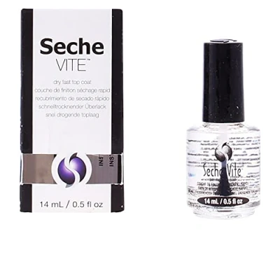 Image of Seche Vite Dry Fast Top Coat Clear Nail Polish Strengthening for Long Lasting Polish, Durable &amp; Non Yellowing Chip Resistant Peel Nails 14 ml