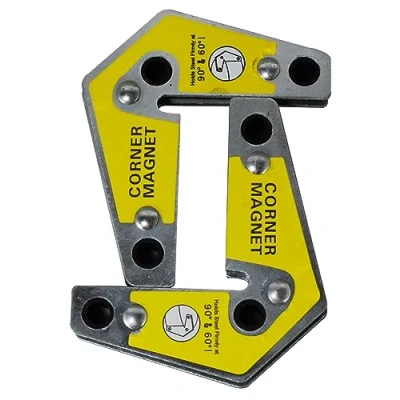 Image of RIVERWELD Magnetic Corner Squares Strong Powerful Welding Magnet Bevel 90 &amp; 60 Angle Setting Max Pull Force 14 kg Twin Pack