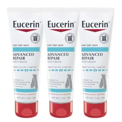 Image of Eucerin Advanced Repair Light Feel Foot Creme 3 Ounce (Pack of 3) (Packaging May Vary)