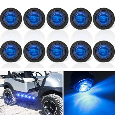 Image of Biqing 10pcs Round Trailer Side Marker Lights Blue,3/4&quot; LED Front Rear Indicators Light 12V/24V Bullet Clearance Caravan SUV Wagon Recovery Truck