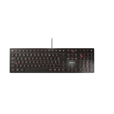 Image of CHERRY KC 6000 SLIM, Ultra Flat Design Keyboard, French Layout (AZERTY), Wired (USB A Port), Quiet Keys, Durable Key Labelling, Black