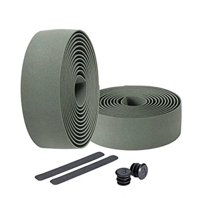 Image of BBB Cycling Bike Handlebar Tape Road I Foam Grip Includes Plugs RaceRibbon BHT 01 Olive Green,200 x 3 cm
