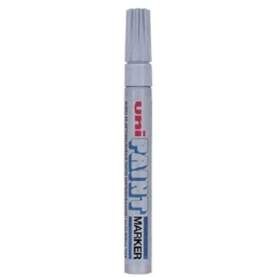 Image of Uni Coloured Medium (2.2 2.8mm) PX 20 Silver Oil Paint Marker Pen Metal Glass Wood Plastic Stone Outdoor Bullet Nib Tip (Pack Of 1)