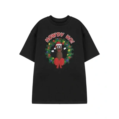 Image of South Park Men&#039;s Mr. Hankey Howdy Ho! Graphic Tee Black Short Sleeve T Shirt Cotton Crew Neck Casual Apparel Christmas Humor Theme TV Series Merchandise