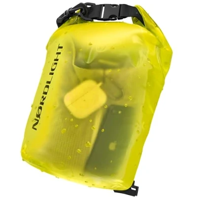 Image of Nordlight Dry Bag and Waterproof (15L, Yellow) Packing with Roll Top Closure Shoulder Strap Swimming, Beach, Canoeing, Stand Up Paddling, Diving