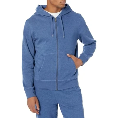 Image of Amazon Essentials Men&#039;s Full Zip Fleece Hoodie (Available in Big &amp; Tall), Blue Heather, S