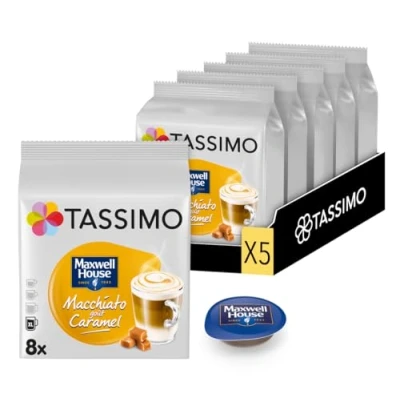 Image of TASSIMO Maxwell House Macchiato Caramel Kaffee Kapseln Pods 5er Pack, 40 Getränke