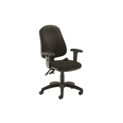 Image of First Calypso Operator Chair with Lumbar Pump Adjustable Arms 640X640X990 1160mm Black KF822912