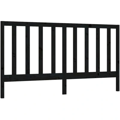 Image of vidaXL Bed Headboard Black 206x4x100 cm Solid Wood Pine