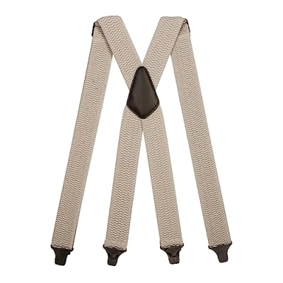Image of Olata Heavy Duty X Shape Airport Braces/Suspenders with Plastic Clips 4cm. Light Grey