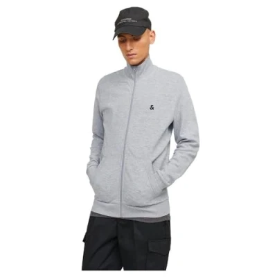 Image of Jack &amp; Jones Jjepaulos Zipup sweatshirt, Men&#039;s, Size: Small, Light grey melange