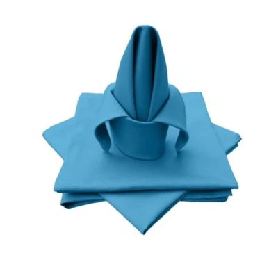 Image of Fabric Napkin, Table Cloth, Set of 4, 100% Cotton, Concept Collection, Choice Colours and Sizes (Fabric Napkin 4 45 x cm, Sky Blue)