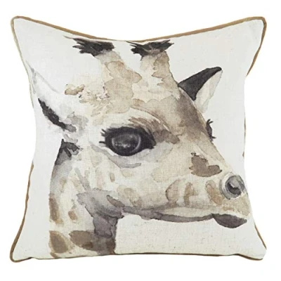 Image of Evans Lichfield Safari Giraffe Cushion Cover, White, 43 x 43cm