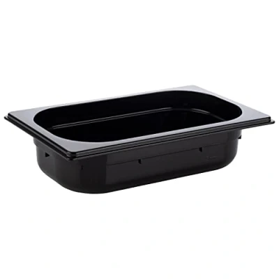 Image of APS 82072 GN 1/4 Container, Gastronorm Polycarbonate, Dimensions 264 x 162 mm/Height 65 mm/Volume 1.7 Litres, Black