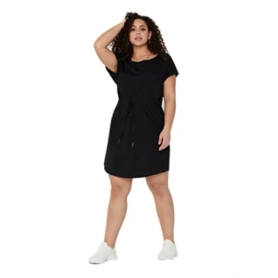 Image of ONLY Carmakoma NOS Women&#039;s Carapril Ss Knee Dress Solid Noos, Black, S 42/44