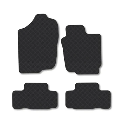 Image of Rubber Car Mats Compatible with Toyota Rav4 (2006 2013) Tailored Fit Floor Set Accessory Black Custom 4 Pieces Clips Anti Slip Backing, Heavy Duty &amp; Waterproof