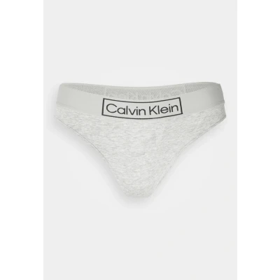 Image of Calvin Klein Underwear Thong Thong, Women&#039;s, Size: Small, Grey heather