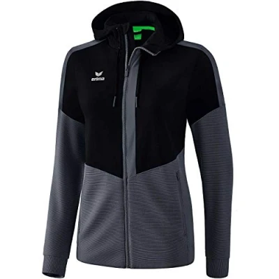 Image of Erima Squad Training Jacket with Hood Black/Slate Grey, 34