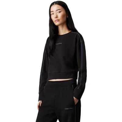 Image of Calvin Klein Underwear French Terry LOGO Sweatshirt Pyjama top, Women&#039;s, Size: Small, Black