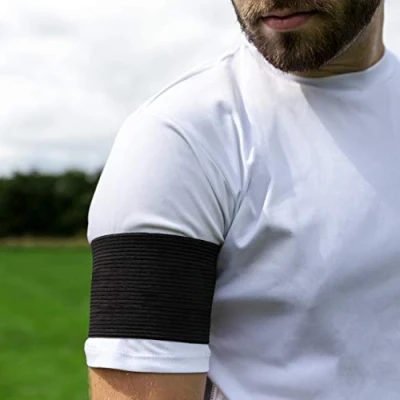 Image of FORZA Black Remembrance Armbands Elasticated Sports Mourning Armband Football &amp; All Respect Band [1 1000 Pcs] (Pack of 12)