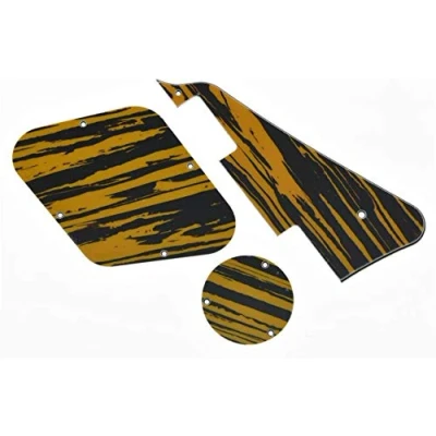 Image of Dopro Tawny Stripe LP Pickguard &amp; Rear Plate Switch Cavity Covers for Epiphone Les Paul