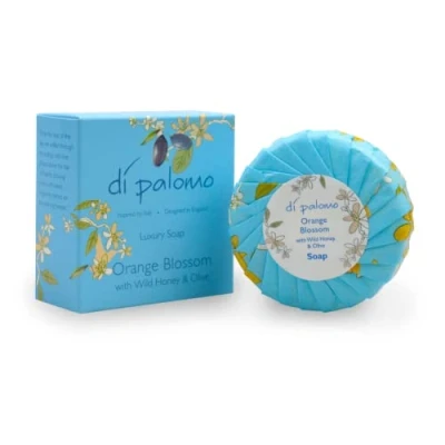 Image of Di Palomo Orange Blossom &amp; Honey Luxury Soap Bar. 100g Hand Round Soap. Moisturising Skin Care Ladies Mens Bar Soap, Bars For Women Men. Italian Wash.