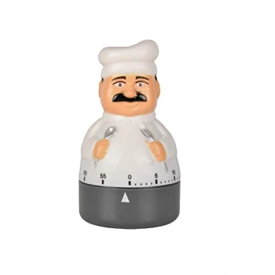 Image of Jayron Kitchen Timer Count Down Mechanical 60 Minutes Countdown Chef Shaped Alarm Clock,Suitable for Children and Elderly,Used Baking,Cooking Learning