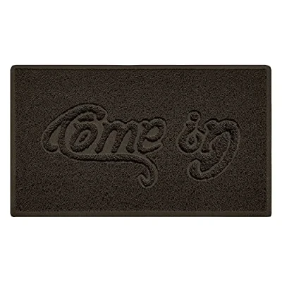 Image of Nicoman COME IN Embossed Shape Door Mat Dirt Trapper Jet Washable Doormat (Use Outdoor ONLY) (75x44cm/29.5x17.3inches, Medium) Brown