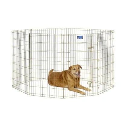 Image of MidWest Foldable Metal Dog Exercise Pen / Pet Playpen; 60.96W x 106.68H centimeters; Gold Zinc; 546 42