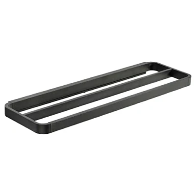 Image of Zone Denmark Rim Double Towel Rail, 44 x 12.5 2.5 cm, Black