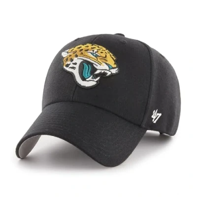 Image of 47 NFL Jacksonville Jaguars MVP Unisex Baseball Cap, Adjustable Hook &amp; Loop Strap, Team Logo, Colour Black