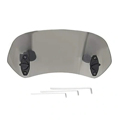Image of DEWIN Motorcycle Adjustable Clip On Wind Deflector, Screen Extension Windscreen Deflector Windshield Accessories for (Tawny)