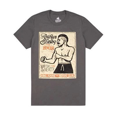 Image of PEAKY BLINDERS T Shirt for Men Adults Arthur Shelby Poster Boxing Club Grey Short Sleeve Top Boxer Merchandise Him