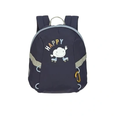 Image of LÄSSIG Small Children&#039;s Backpack for Nursery, Crib with Chest Strap, 20 x 9.5 24 cm, 3.5 L, Cloud Dark Blue, Modern