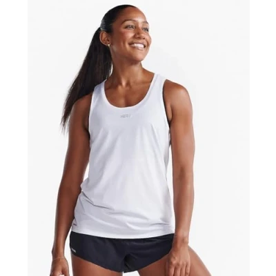 Image of 2XU Womens Light Speed Tech Singlet, White/Silver Reflective, S
