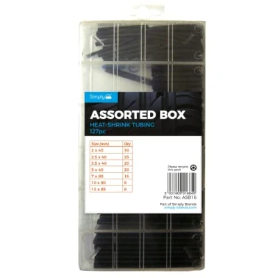 Image of 17x Simply Pack of 127 Heatshrink Tubing Assortment ASB16