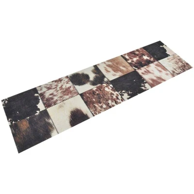 Image of vidaXL Kitchen Rug Washable Animal Skin 45x150 cm Velvet