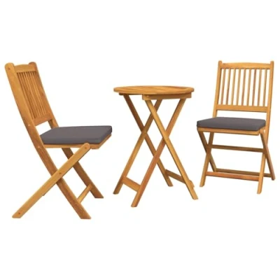 Image of vidaXL 3 Piece Garden Bistro Set Solid Acacia Wood