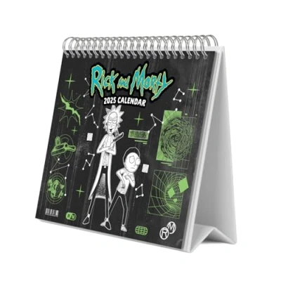 Image of Grupo Erik Rick And Morty Desk Calendar 2025 8 x 7 inches 20 17 cm 12 Month Planner, Desktop 2025, Gifts, Merchandise