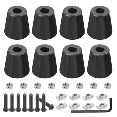 Image of Rrina 8Pcs Large Anti Vibration Heavy Rubber Landing Mat Feet with T Nut Screw Wrench for 4040 Series Aluminum Extrusion Profile 3D Printer Parts Electrical Furniture