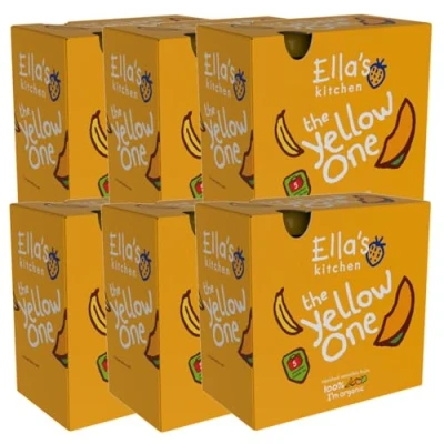 Image of Ella&#039;s Kitchen The Yellow One Organic Smoothie Fruits Multipack 5 x 90 g (Pack of 6, Total 30 Packets)