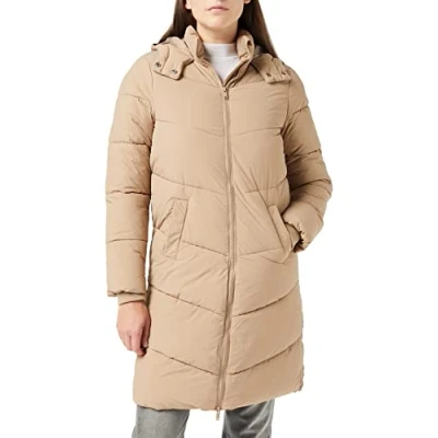 Image of PIECES Women&#039;s PCJAMILLA Long Puffer Jacket NOOS BC, Silver Mink, XS