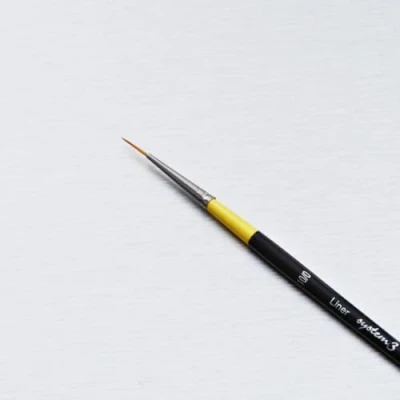 Image of Daler Rowney System3 Acrylic Brush, Synthetic Hair, Short Handle, Liner, 10/0