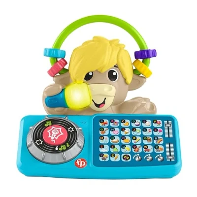 Image of Fisher Price Baby Learning Toy Link Squad A to Z Yak with Interactive Music &amp; Lights for Ages 9+ Months, UK English, Compatible Only Items, HYL23