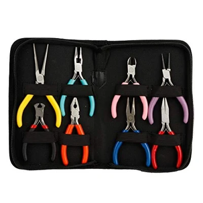Image of Wincal Mini Craft Pliers Set, 8pcs/Set Steel Jewellery Sets Flat/Round/Long Nose Small Jewelry Making Processing Tool for Circlips Assembly