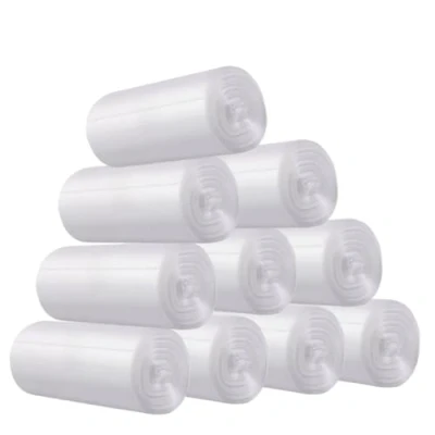 Image of 300 pcs Clear Strong Tiny Garbage Bags for Mini Desk Trash Can, 0.5 Gal Small, Bin Liners Desktop Bin, Food Waste Bags, Bathroom Office Car (Transparent)