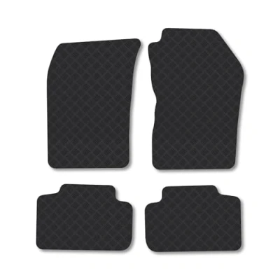 Image of Rubber Car Mats Compatible with Alfa Romeo GT (2004 2010) Tailored Fit Floor Set Accessory Black Custom 4 Pieces Clips Anti Slip Backing, Heavy Duty &amp; Waterproof
